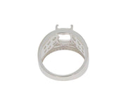 Sterling Silver Semi Mount Ring Setting Cushion CU 9x7mm Dome Ring - Syzjewelry